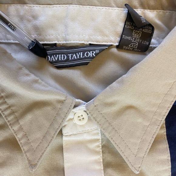 VNT David Taylor Cream & Blue Short Sleeve Grandpa Core Pullover - Picture 11 of 12